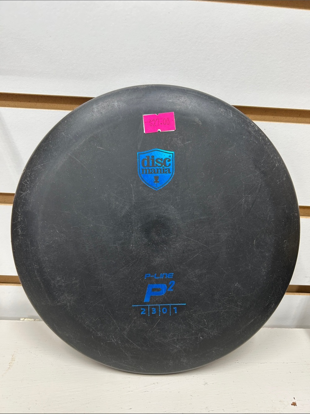 Disc Mania P-Line P2 Midrange Disc Golf- Black with Blue Stamp